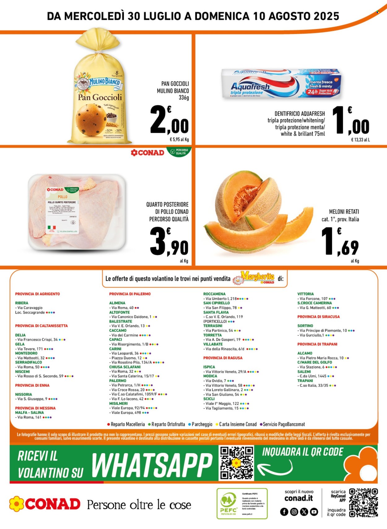 Volantino Margherita Conad - 30/7/2025 - 10/8/2025. Pagina 16