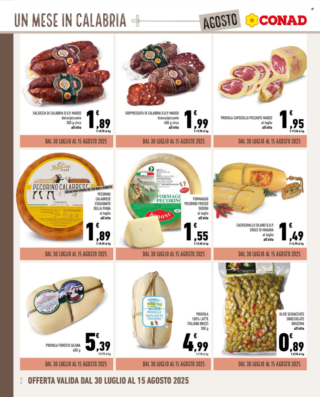 Volantino Conad - 30/7/2025 - 31/8/2025. Pagina 2