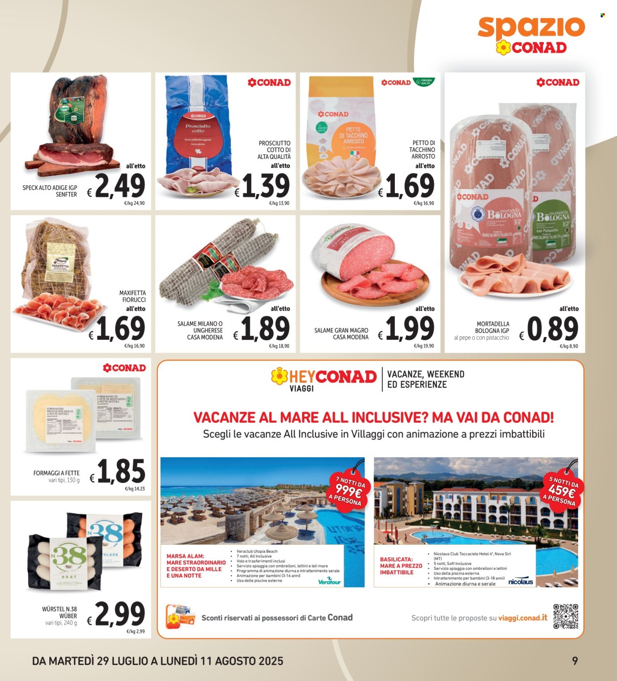 Volantino Spazio Conad - 29/7/2025 - 11/8/2025. Pagina 9