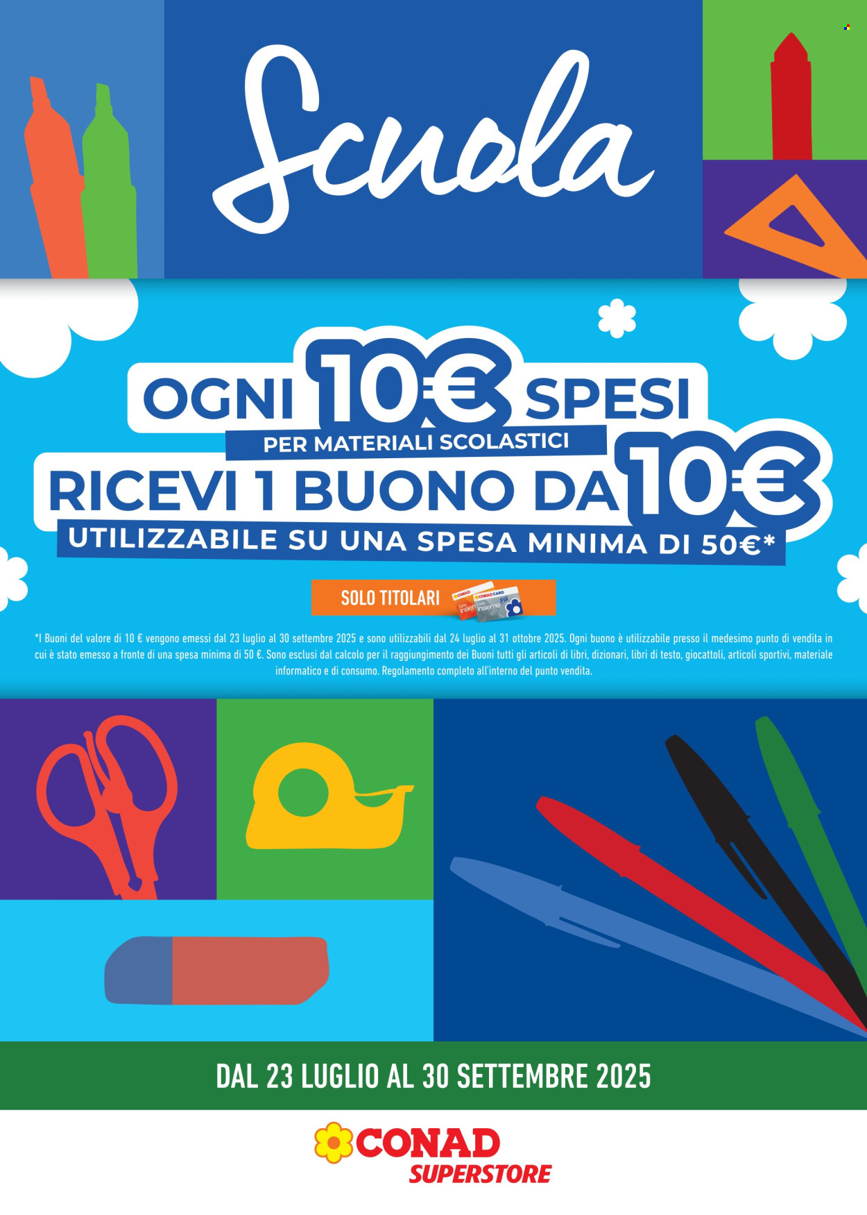 Volantino Conad Superstore - 23/7/2025 - 30/9/2025. Pagina 1