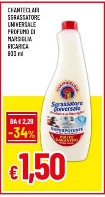 CHANTECLAIR SGRASSATORE UNIVERSALE PROFUMO DI MARSIGLIA RICARICA 600 ml