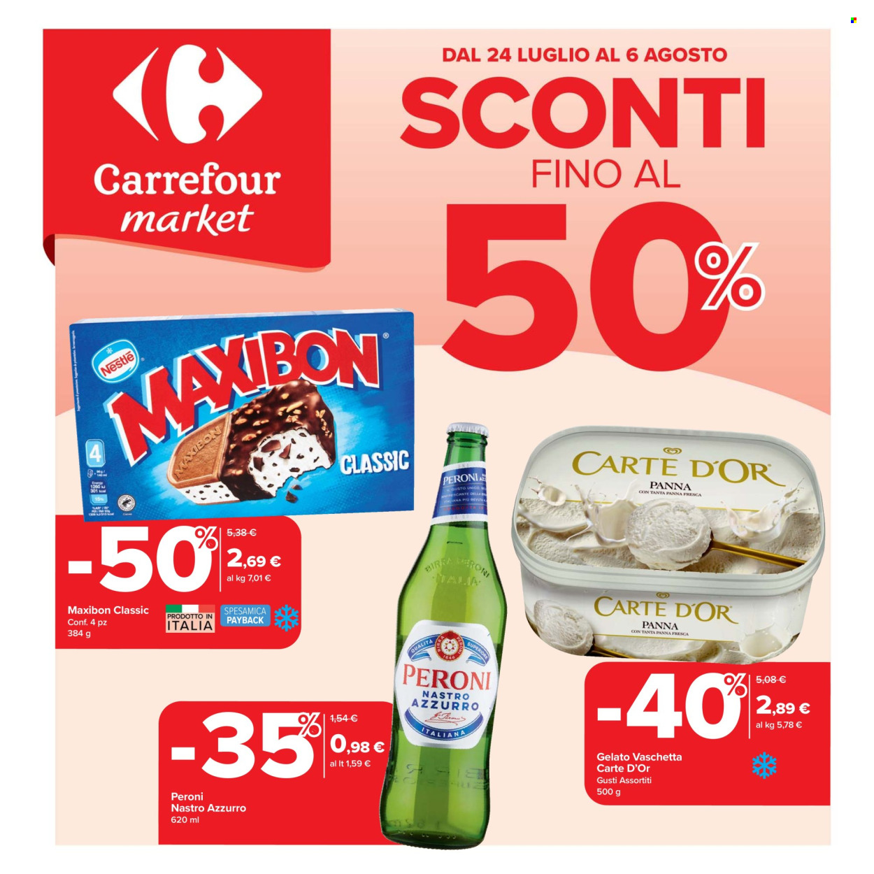 Volantino Carrefour - 24/7/2025 - 6/8/2025. Pagina 1