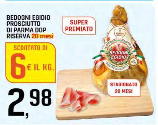 BEDOGNI EGIDIO PROSCIUTTO DI PARMA DOP RISERVA 20 MESI