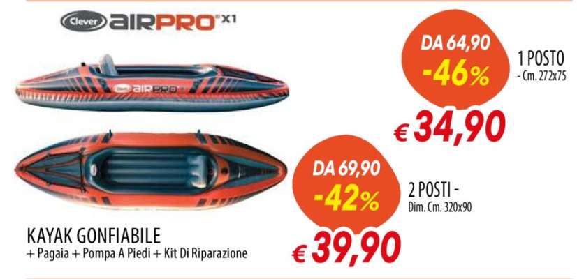 Clever AirPro X1 Kayak Gonfiabile 1 Posto