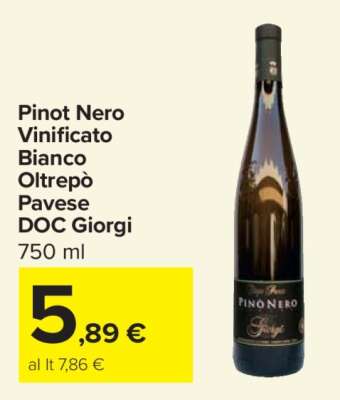 Pinot Nero Vinificato Bianco Oltrepò Pavese DOC Giorgi