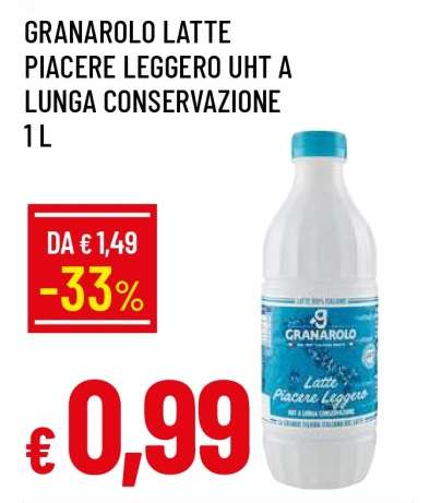 GRANAROLO LATTE PIACERE LEGGERO UHT A LUNGA CONSERVAZIONE 1 L