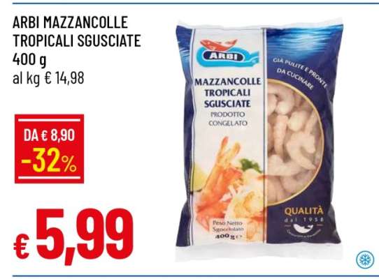 ARBI MAZZANCOLLE TROPICALI SGUSCIATE