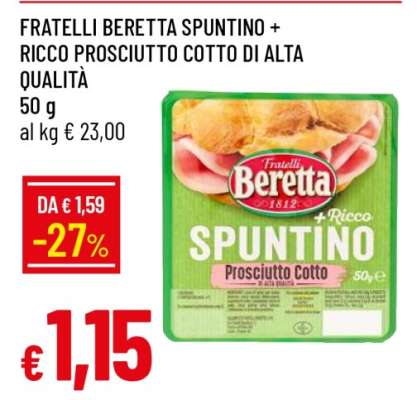 FRATELLI BERETTA SPUNTINO + RICCO PROSCIUTTO COTTO DI ALTA QUALITÀ
