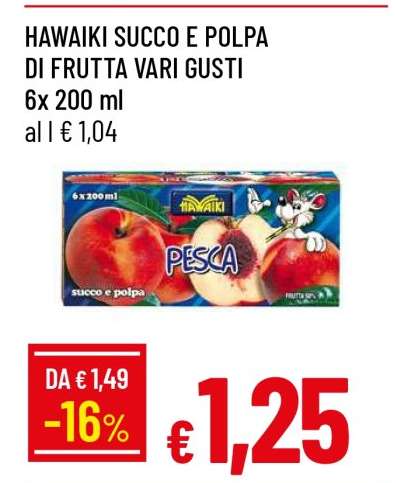 HAWAIKI SUCCO E POLPA DI FRUTTA VARI GUSTI
