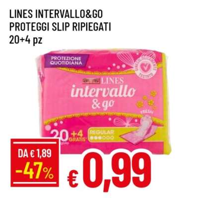 LINES INTERVALLO&GO PROTEGGI SLIP RIPIEGATI