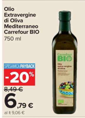 Olio Extravergine di Oliva Mediterraneo Carrefour BIO