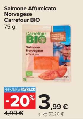 Salmone Affumicato Norvegese Carrefour BIO