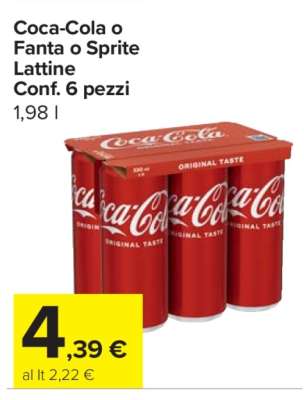 Coca-Cola o Fanta o Sprite Lattine