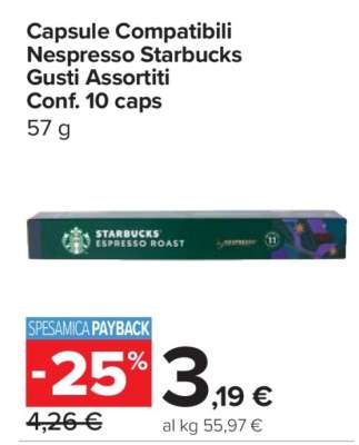 Capsule Compatibili Nespresso Starbucks Gusti Assortiti