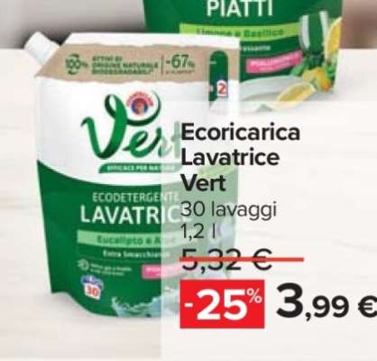 Ecoricarica Lavatrice Vert