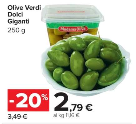 Olive verdi dolci giganti