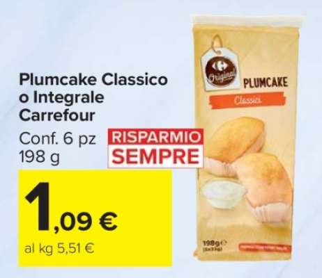 Plumcake Classico o Integrale Carrefour