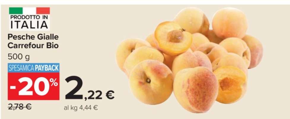 Pesche Gialle Carrefour BIO