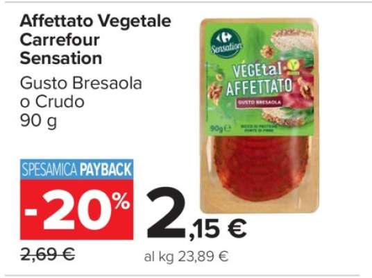 Affettato Vegetale Carrefour Sensation