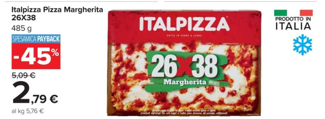 Italpizza Pizza Margherita 26x38
