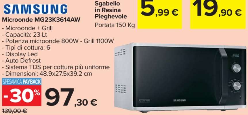 Samsung Microonde MG23K3614AW