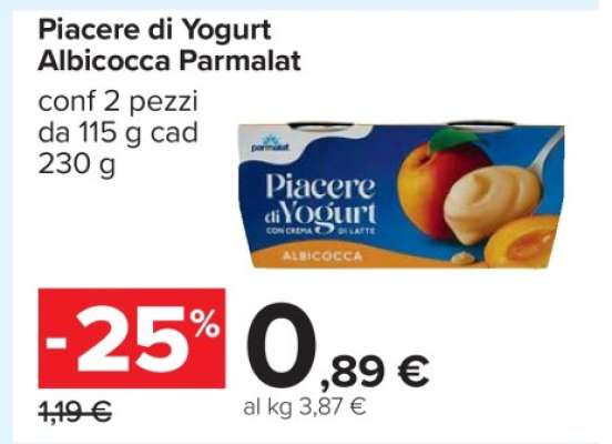 Piacere di Yogurt Albicocca Parmalat