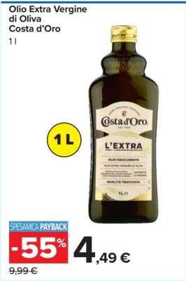 Olio Extra Vergine di Oliva Costa d'Oro