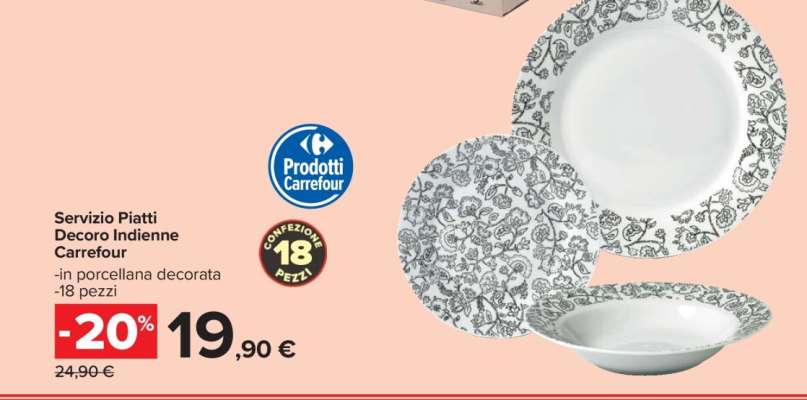 Servizio Piatti Decoro Indienne Carrefour