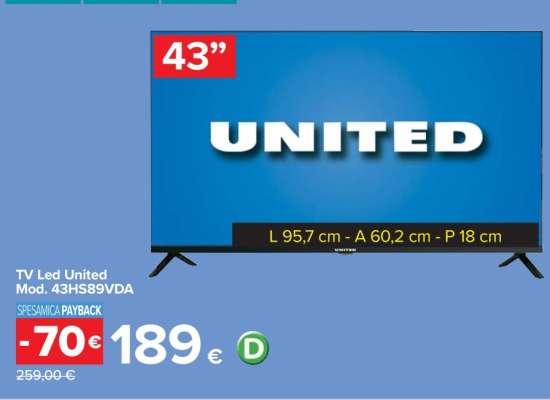TV Led United Mod. 43HS89VDA