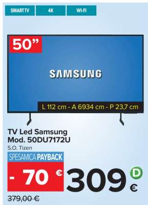 TV Led Samsung Mod. 50DU7172U