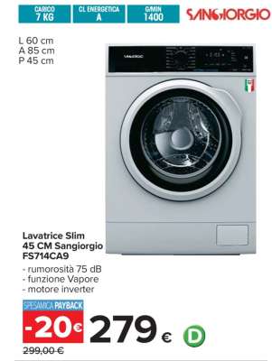 Lavatrice Slim 45 CM Sangiorgio FS714CA9