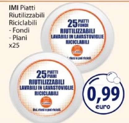 IMI Piatti Riutilizzabili Riciclabili