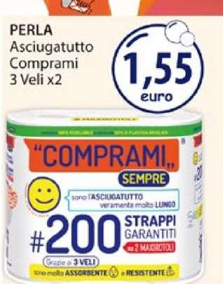 PERLA Asciugatutto Comprami 3 Veli x2