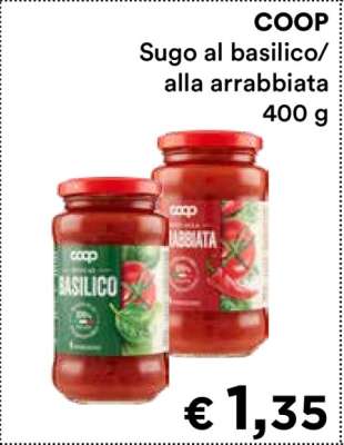 COOP Sugo al Basilico/Alla Arrabbiata