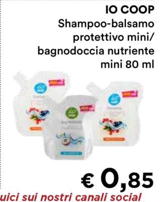 IO COOP Shampoo-balsamo protettivo mini/bagnodoccia nutriente mini 80 ml