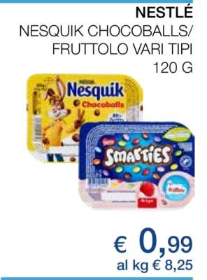 NESTLÉ NESQUIK CHOCOBALLS/FRUTTOLO VARI TIPI