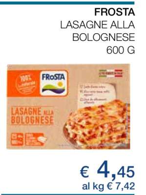 FROSTA LASAGNE ALLA BOLOGNESE