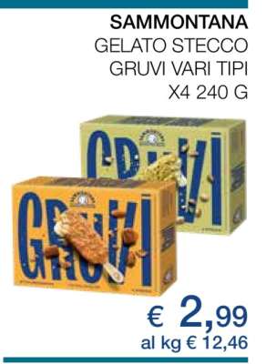 SAMMONTANA GELATO STECCO GRUVI VARI TIPI