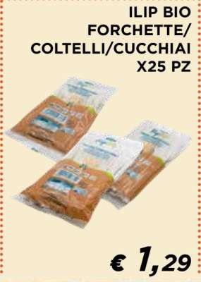 ILIP BIO FORCHETTE/COLTELLI/CUCCHIAI X25 PZ