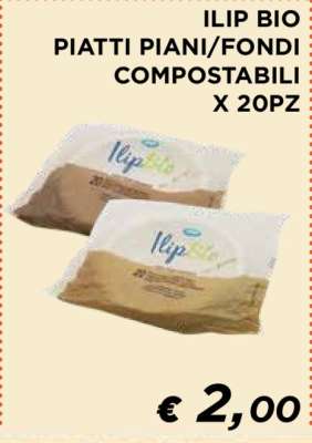 ILIP BIO PIATTI PIANI/FONDI COMPOSTABILI X 20PZ