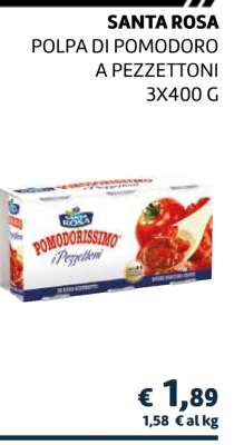 SANTA ROSA POLPA DI POMODORO A PEZZETTONI 3X400 G
