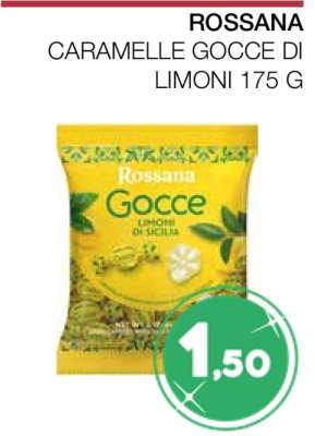 ROSSANA CARAMELLE GOCCE DI LIMONI 175 G