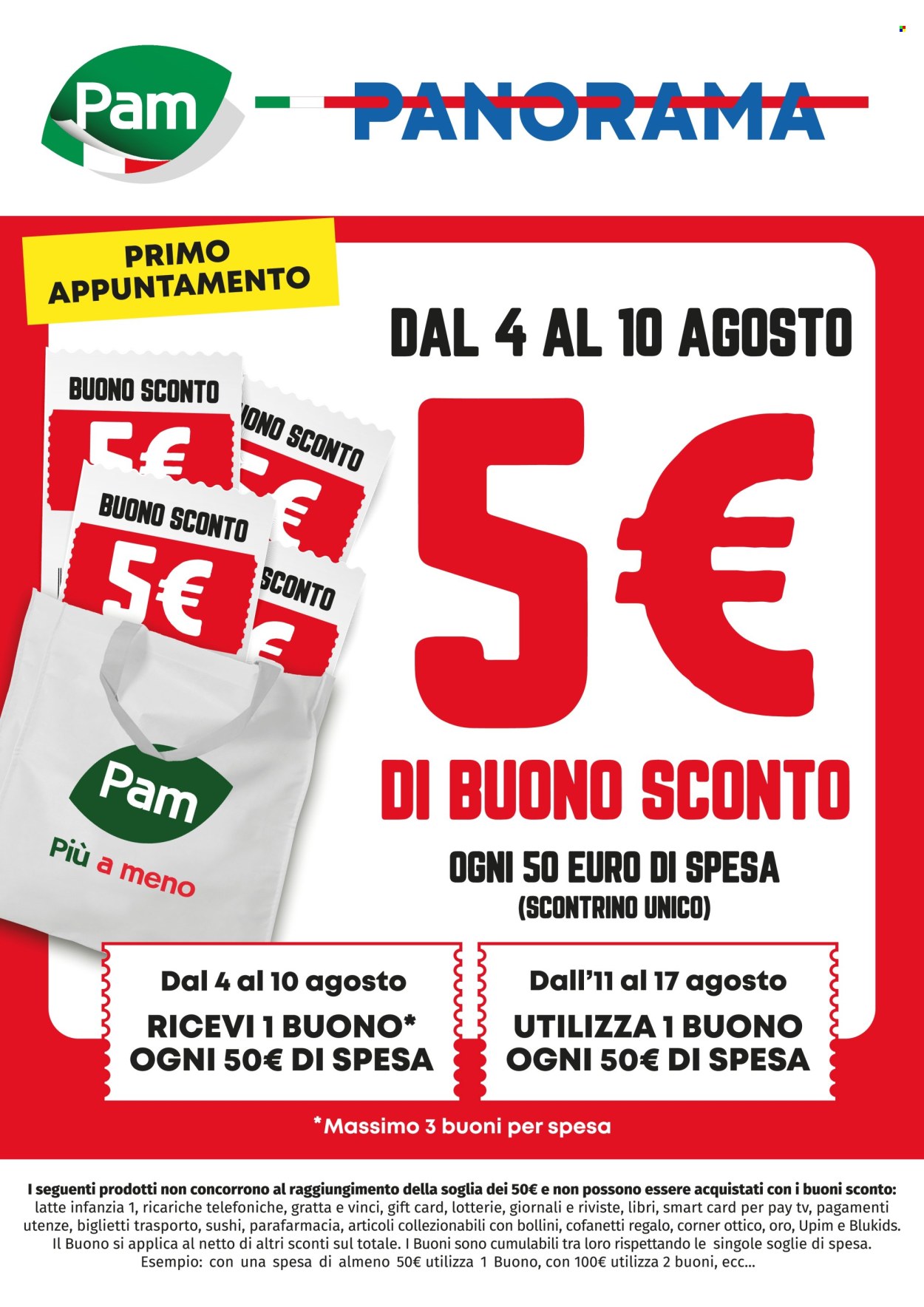 Volantino Pam Panorama - 4/8/2025 - 10/8/2025. Pagina 1