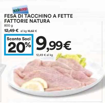 FESA DI TACCHINO A FETTE FATTORIE NATURA
