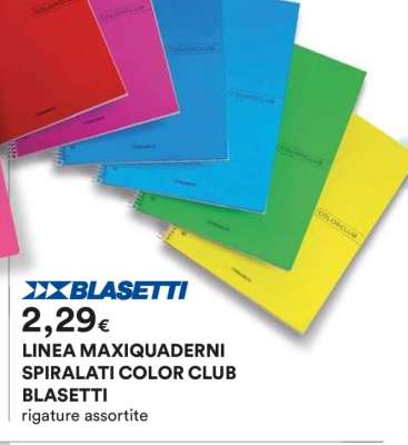 LINEA MAXIQUADERNI SPIRALATI COLOR CLUB BLASETTI