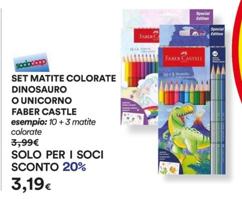 SET MATITE COLORATE DINOSAURO O UNICORNO FABER CASTLE
