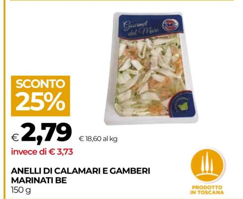 ANELLI DI CALAMARI E GAMBERI MARINATI BE