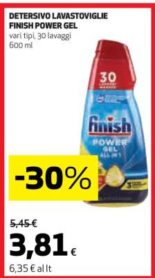 DETERSIVO LAVASTOVIGLIE FINISH POWER GEL