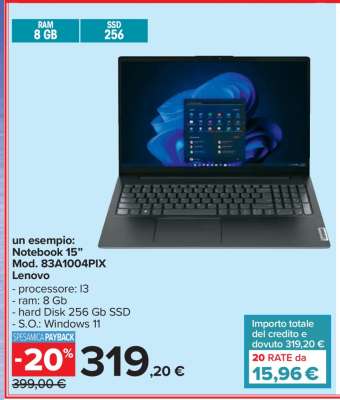 Notebook 15” Mod. 83A1004PIX Lenovo