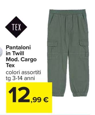 Pantaloni in Twill Mod. Cargo Tex